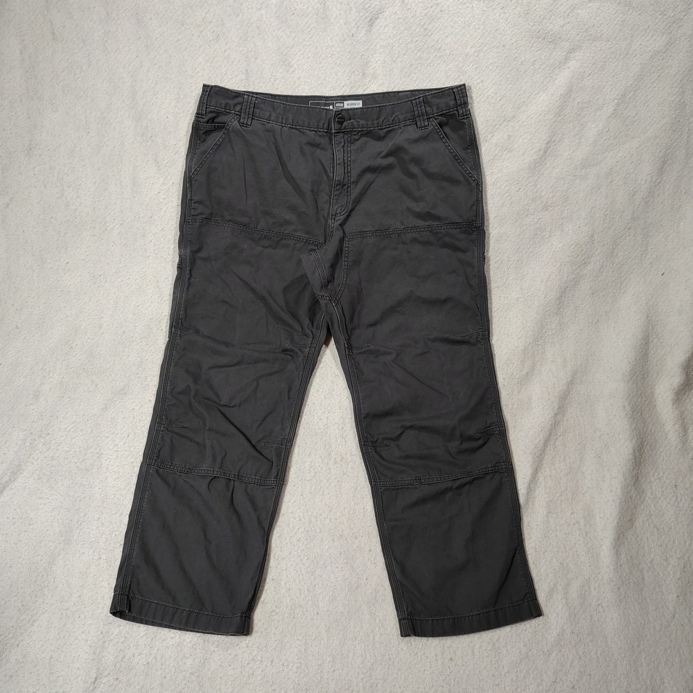 Carhartt Rugged Flex Relaxed Fit Mens 42x30 Grey Canvas Double Front Work Pants